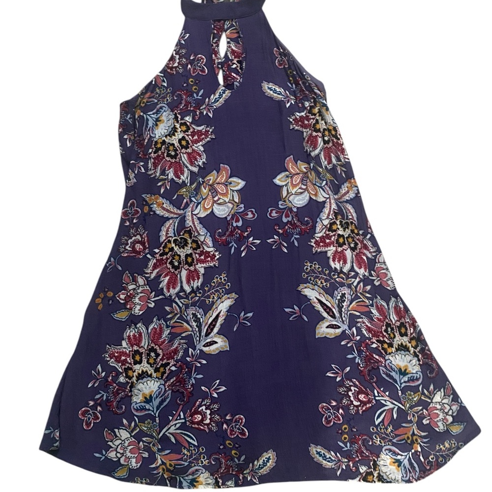 Floral Purple Halter Dress